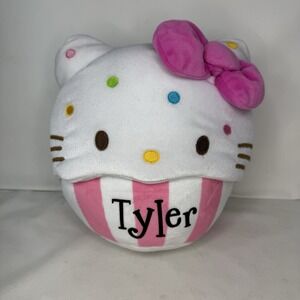 Hello Kitty Sanrio Cupcake Cat‎ Stuffed Plush 8" Pink White Named Tyler 2024